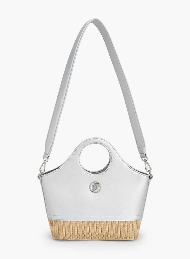 ببرمنة Textured Tote Bag With Zip Closure